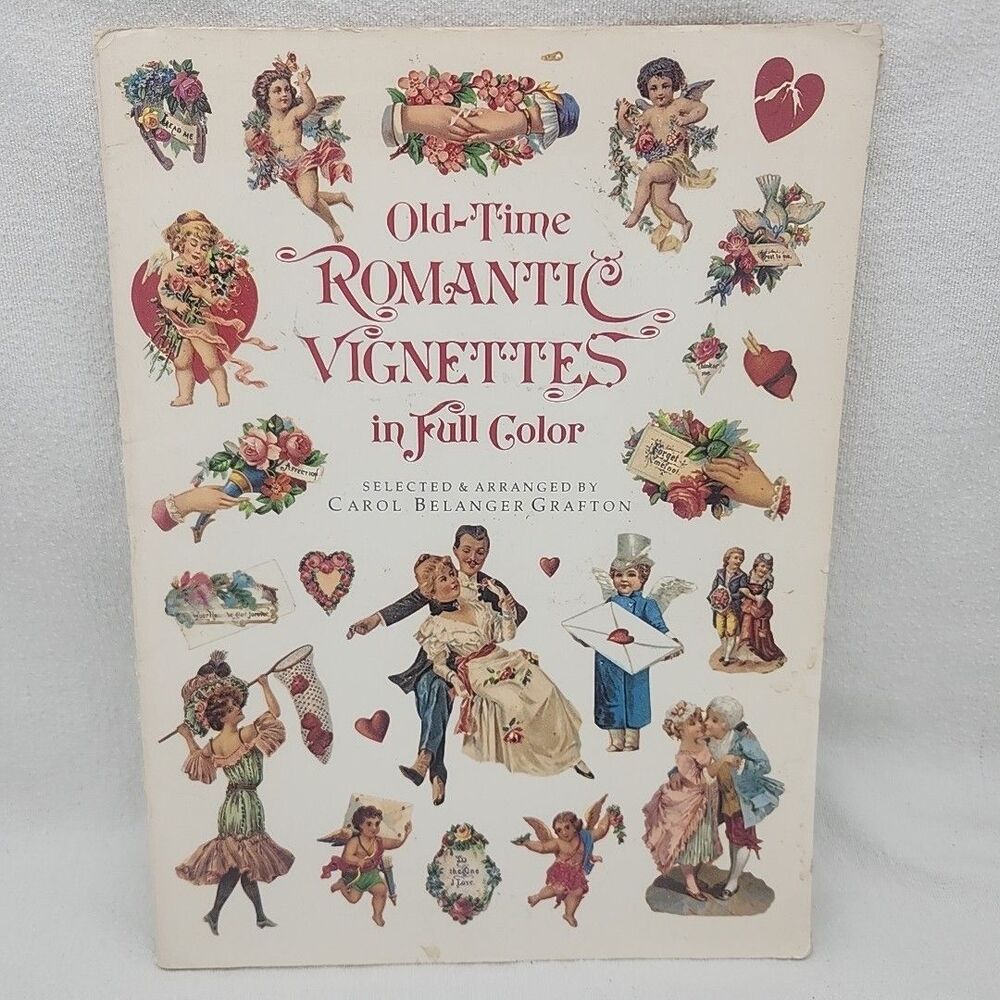 Book Old Time Romantic Vignettes Full Color 1996 Graphic First Edition Dover Pub